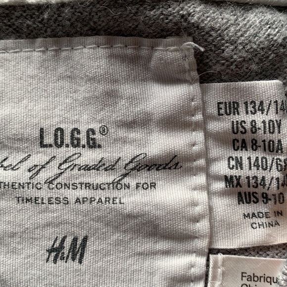 3/$25 H&M Pointelle Grey Lace Trim Sweater Size 8/10 - Picture 2 of 6